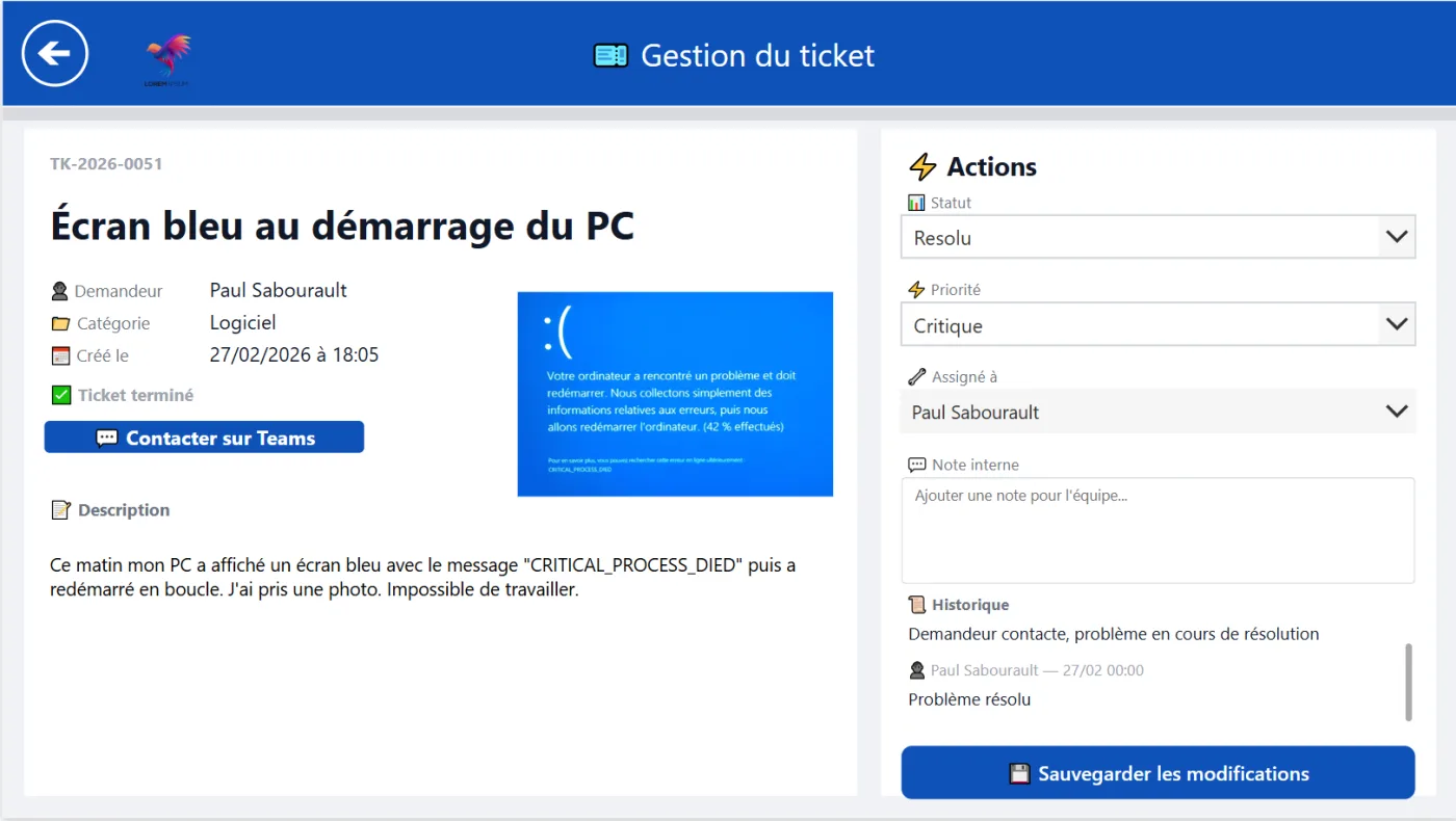 Gestion d un ticket